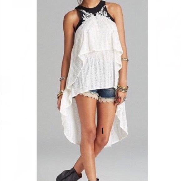 Free People Tops - NWT Free People Embroidered Vegan Leather Tunic